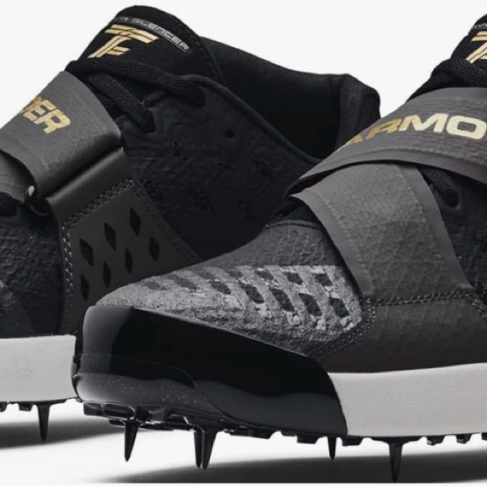 Under Armour Black and Gold Track Spike Cleats